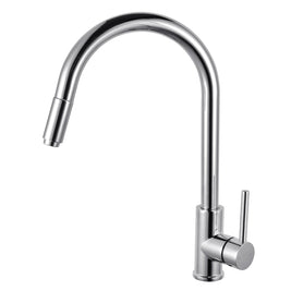 Euro Round Chrome 360° Swivel Pull Out Kitchen Sink Mixer Tap DR Brass - NZHomeware