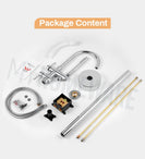Euro Round Chrome Freestanding Bath Mixer Taps With Hand held Shower Tapware Bathtub Filler - NZHomeware