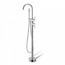 Euro Round Chrome Freestanding Bath Mixer Taps With Hand held Shower Tapware Bathtub Filler - NZHomeware