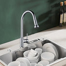 Euro Round Chrome Pull Out/Down Spray Kitchen/Laundry Sink Mixer Taps Swivel Kitchen Tapware - NZHomeware