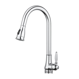 Euro Round Chrome Vintage Pull Out/Down Kitchen/Laundry Sink Mixer Taps Antique Taps Swivel Kitchen Tapware - NZHomeware