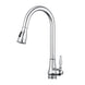 Euro Round Chrome Vintage Pull Out/Down Kitchen/Laundry Sink Mixer Taps Antique Taps Swivel Kitchen Tapware - NZHomeware