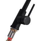 Euro Round Matt Black 360 degree Swivel Pull Out Kitchen Sink Mixer Tap DR Brass - NZHomeware