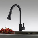 Euro Round Nero Black Pull Out/Down Kitchen/Laundry Sink Mixer Taps Swivel Kitchen Tapware - NZHomeware