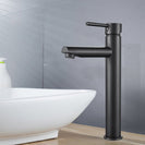 Euro Round Nero Black Tall Basin Mixer Tap Black Taps Tall Tapware - NZHomeware