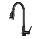 Euro Round Nero Black Vintage Pull Out/Down Kitchen/Laundry Sink Mixer Taps Swivel Kitchen Tapware - NZHomeware