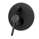 Euro Round Nero Matt Black Shower/Bath Mixers Diverter - NZHomeware