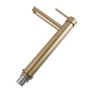 Euro Round Solid Brass Brushed Yellow Gold Tall Basin Mixer Bathroom Vanity Tap - NZHomeware