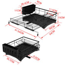 Expandable Dish Bowl Storage Rack Sink Drainer Kitchen Plate Drying Holder Black - NZHomeware