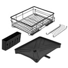 Expandable Dish Bowl Storage Rack Sink Drainer Kitchen Plate Drying Holder Black - NZHomeware