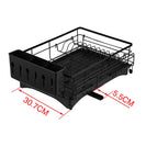 Expandable Dish Bowl Storage Rack Sink Drainer Kitchen Plate Drying Holder Black - NZHomeware