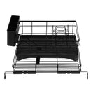 Expandable Dish Bowl Storage Rack Sink Drainer Kitchen Plate Drying Holder Black - NZHomeware