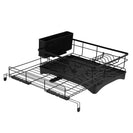 Expandable Dish Bowl Storage Rack Sink Drainer Kitchen Plate Drying Holder Black - NZHomeware