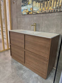 Essenza 1500mm Floor Standing Vanity Cabinet – Walnut Finish - NZHomeware