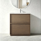 Essenza 750mm Floor Standing Vanity Cabinet – Walnut Finish - NZHomeware
