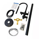 Matte Black Freestanding Bath Mixer Taps With Hand held Shower Tapware Bathtub Filler - NZHomeware