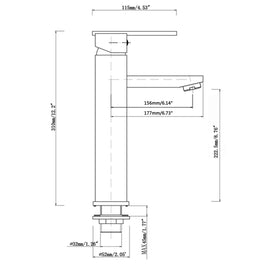 Ottimo Nero Black Tall Basin Mixer Tap Black Taps Tall Tapware - NZHomeware