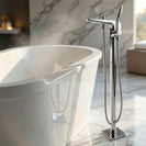 Chrome Freestanding Bathtub Mixer with Handheld Shower Spout Floor Mounted - NZHomeware