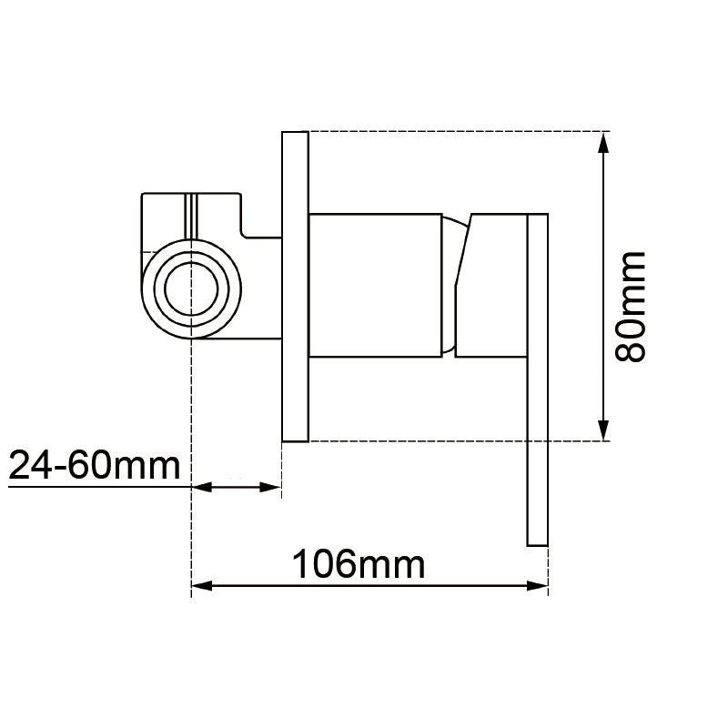 Euro 80mm Cover Polished Chrome Solid Brass Wall Mixer for Bathtub and Basin size guide 1