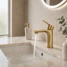 Solid Brass Brushed Yellow Gold Basin Mixer Tap Bathroom Vanity Tap - NZHomeware
