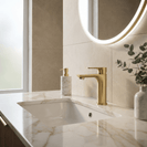 Solid Brass Brushed Yellow Gold Basin Mixer Tap Bathroom Vanity Tap - NZHomeware