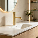 Lattice Edition Brushed Yellow Gold Basin Mixer Tap | Solid Brass Lead-Free - NZHomeware