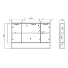 1200mm LED Mirror Cabinet - Dark Oak Finish - NZHomeware