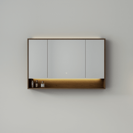 1200mm LED Mirror Cabinet - Dark Oak Finish - NZHomeware