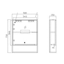 600mm LED Mirror Cabinet - Dark Oak Finish - NZHomeware