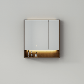 750mm LED Mirror Cabinet - Dark Oak Finish - NZHomeware