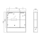 750mm LED Mirror Cabinet - Dark Oak Finish - NZHomeware