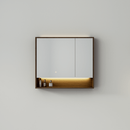 900mm LED Mirror Cabinet - Dark Oak Finish - NZHomeware