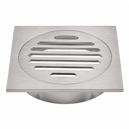 110x110mm Square Brushed Nickel Brass Floor Waste Shower Grate Drain Outlet 100mm - NZHomeware
