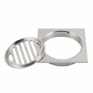 110x110mm Square Brushed Nickel Brass Floor Waste Shower Grate Drain Outlet 100mm - NZHomeware