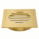 110x110mm Square Brushed Yellow Gold Brass Floor Waste Shower Grate Drain Outlet 100mm - NZHomeware