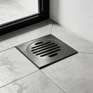 110mm Square Gunmetal Grey Brass Floor Waste Shower Grate Drain Outlet 100mm - NZHomeware
