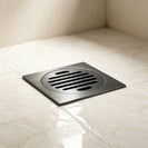 110mm Square Gunmetal Grey Brass Floor Waste Shower Grate Drain Outlet 100mm - NZHomeware