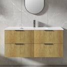 Felix 1200X465X565mm Plywood Light Oak Fluted Vanity With Flat Top Single Bowl - NZHomeware