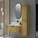 Felix 760X510X360mm Plywood Light Oak Fluted Vanity With Flat Top - NZHomeware