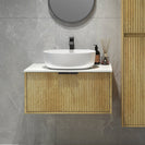 Felix 760X510X360mm Plywood Light Oak Fluted Vanity With Flat Top - NZHomeware