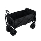 Foldable Outdoor Wagon Trolley Cart Folding Dining Table Metal Frame Collapsible 360° Swivel Wheel with Brake Storage Car Adjustable Handle Camping Picnic - NZHomeware