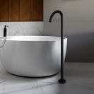 Freestanding Floor Mounted Bath Spout with Wall Mixer | Solid Brass Black Tap Set NZ - NZHomeware