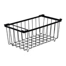 4 Pack Stackable Black Freezer Storage Baskets Carbon Steel Organizer Bins with Handles - NZHomeware