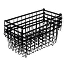 4 Pack Stackable Black Freezer Storage Baskets Carbon Steel Organizer Bins with Handles - NZHomeware