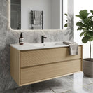 Heitor 1200MM Wall Hung Fluted Plywood Vanity-Light Oak - NZHomeware