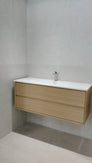 Heitor 900MM Wall Hung Fluted Plywood Vanity-Light Oak - NZHomeware