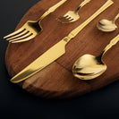 Gold Stainless Steel Cutlery Set Dinner Knife Fork Spoon 30pcs Gift Set - NZHomeware