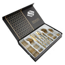 Gold Stainless Steel Cutlery Set Dinner Knife Fork Spoon 30pcs Gift Set - NZHomeware
