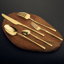 Gold Stainless Steel Cutlery Set Dinner Knife Fork Spoon 30pcs Gift Set - NZHomeware