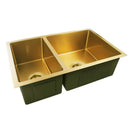 Gold Stainless Steel Kitchen Sink 710x450mm Double Bowl, Top/Undermount, Corrosion & Oil Resistant - NZHomeware